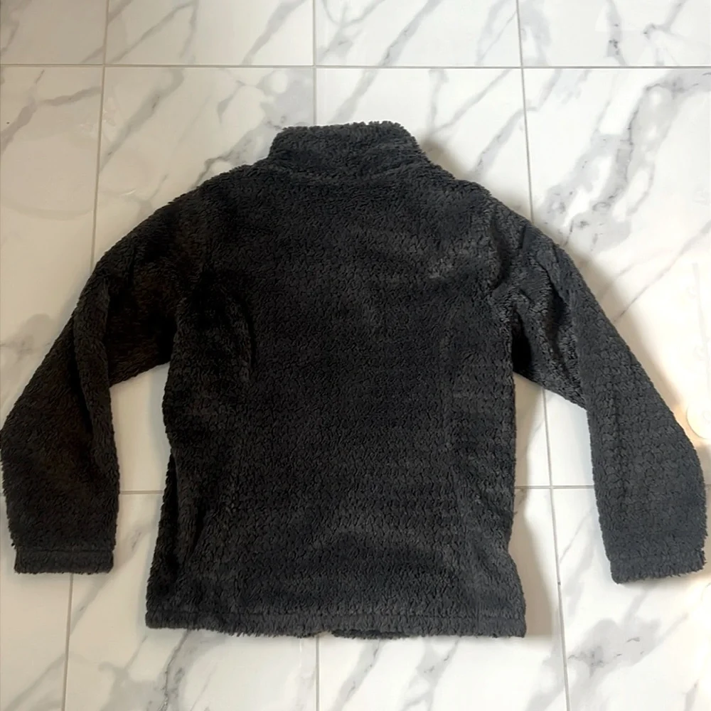 The North Face Laurel Fleece Full Zip Up Jacket In Dark Gray Girls’ Size L